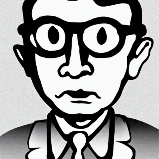 Prompt: cartoon sartre