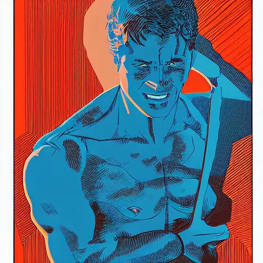 Image similar to “ ryan reynolds retro minimalist portrait by jean giraud, moebius starwatcher comic, 8 k ”