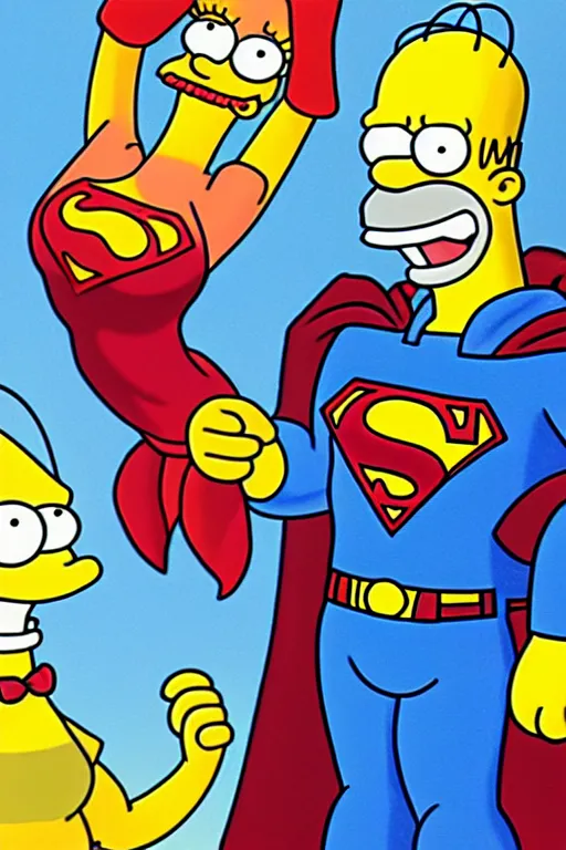 Prompt: homer simpson as superman