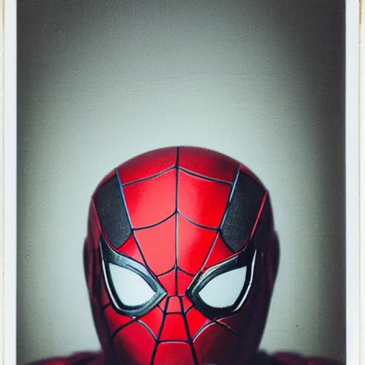 Image similar to a single iron man and spider - man hybrid, dslr, polaroid