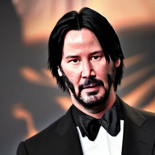 Image similar to Keanu reeves in batman suit in gotham