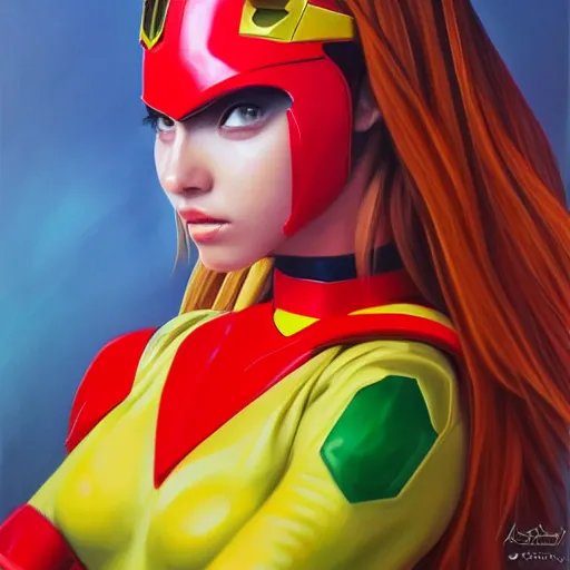 Image similar to realistic Portrait painting of young hot girl as Super Sentai, made by Michaelangelo, physical painting, Sharp focus,digital art, bright colors,fine art, trending on Artstation, unreal engine.
