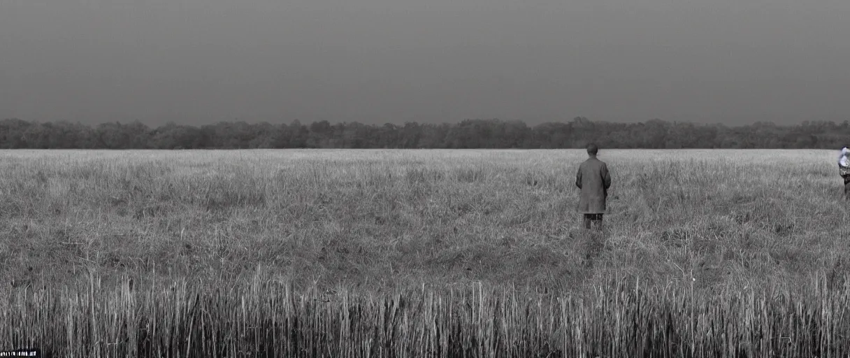 Image similar to revealed, underlined in a sudden gust of wind the profile of a man raises under the moon uncovered and tiny, overlooking the fen water meadowlands and small shot for the ducks he walks in the mud, moves aside the reeds no clapping of wings, no motions around just the singing wind in an ominous silence