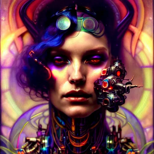 Image similar to extremely psychedelic cyborg queen of lsd. intricate, elegant, highly detailed, extremely lifelike photorealistic digital painting, artstation. steichen, gaston bussiere, tom bagshaw, cyberpunk alphonse mucha. dark pallet, melancholy. anatomically correct in every way.