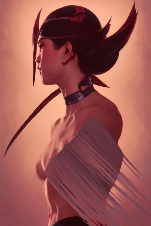 Prompt: a beautiful ninja woman, fantasy, portrait, sharp focus, intricate, elegant, digital painting, artstation, matte, highly detailed, concept art, illustration, ambient lighting, art by ilya kuvshinov, artgerm, Alphonse mucha, and Greg Rutkowski