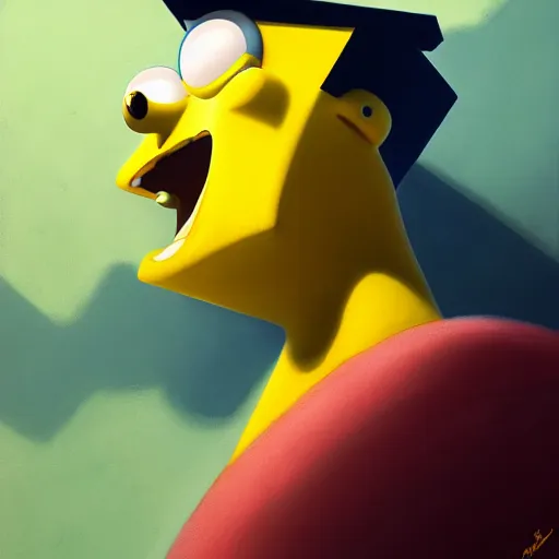 Prompt: portrait ofspongebob, medium shot, asymmetrical, profile picture, organic painting, sunny day, matte painting, bold shapes, hard edges, street art, trending on artstation, by huang guangjian, gil elvgren, ruan jia, randy vargas, greg rutkowski