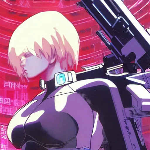 Prompt: Ghost in the Shell, GitS, perfect face, Major Motoko Kusanagi, style by Masamune Shirow