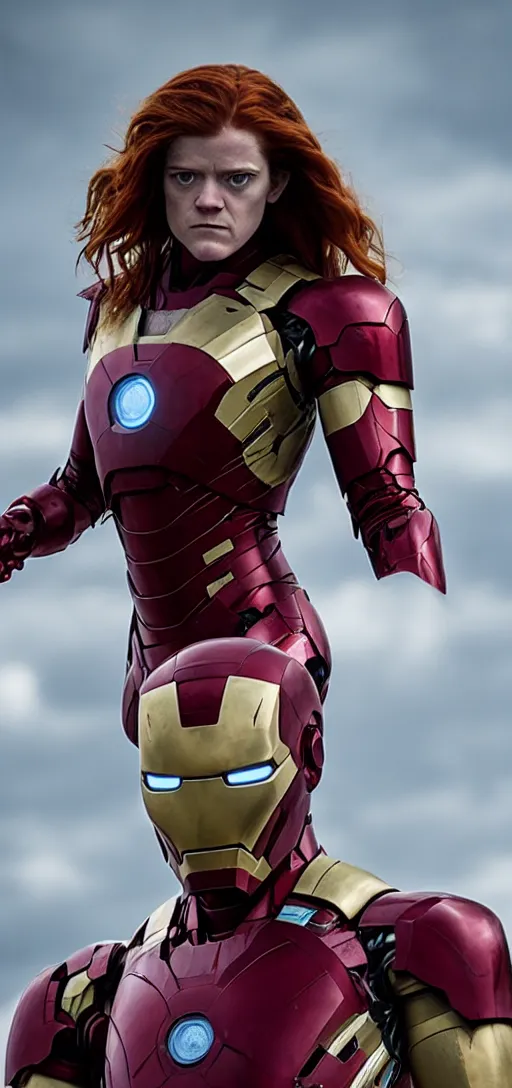 Prompt: Rose Leslie as Iron Man