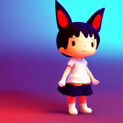 Image similar to full body 3d render of Kiki from kiki's delivery service, studio lighting, white background, blender, trending on artstation, 8k, highly detailed