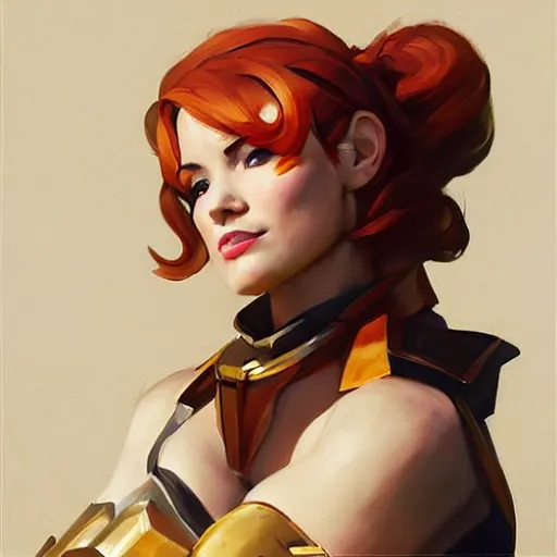 Image similar to greg manchess portrait painting of partially armored sallya from fire emblem as overwatch character, medium shot, asymmetrical, profile picture, organic painting, sunny day, matte painting, bold shapes, hard edges, street art, trending on artstation, by huang guangjian and gil elvgren and sachin teng