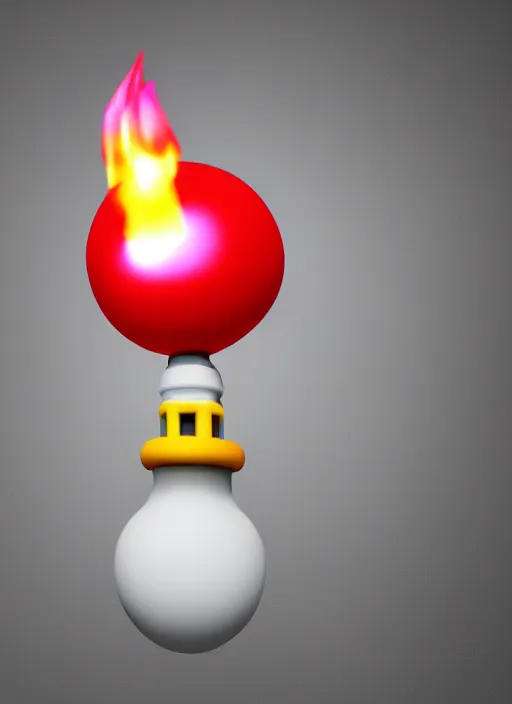 Image similar to 3d render of a giant lightbulb with a mario brothers fire flower inside