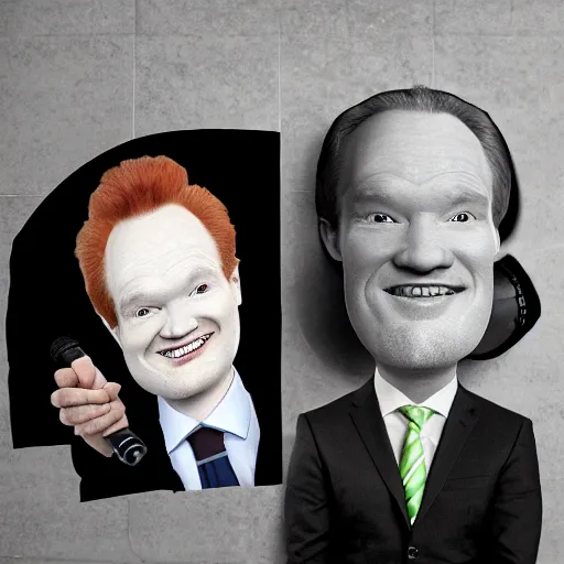 Image similar to carrot with connan o brien face caricature