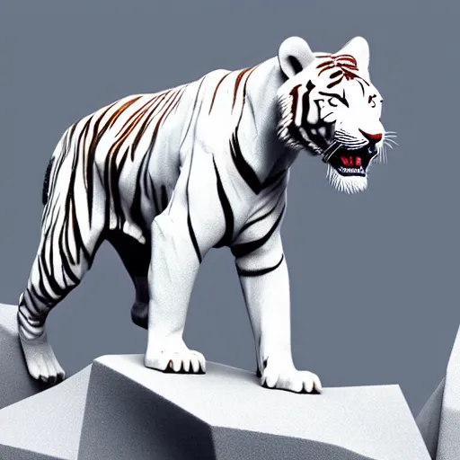 3d drawings of white tigers no