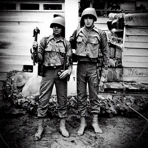 “Patrick Star and SpongeBob as soldiers in Vietnam, | Stable Diffusion ...