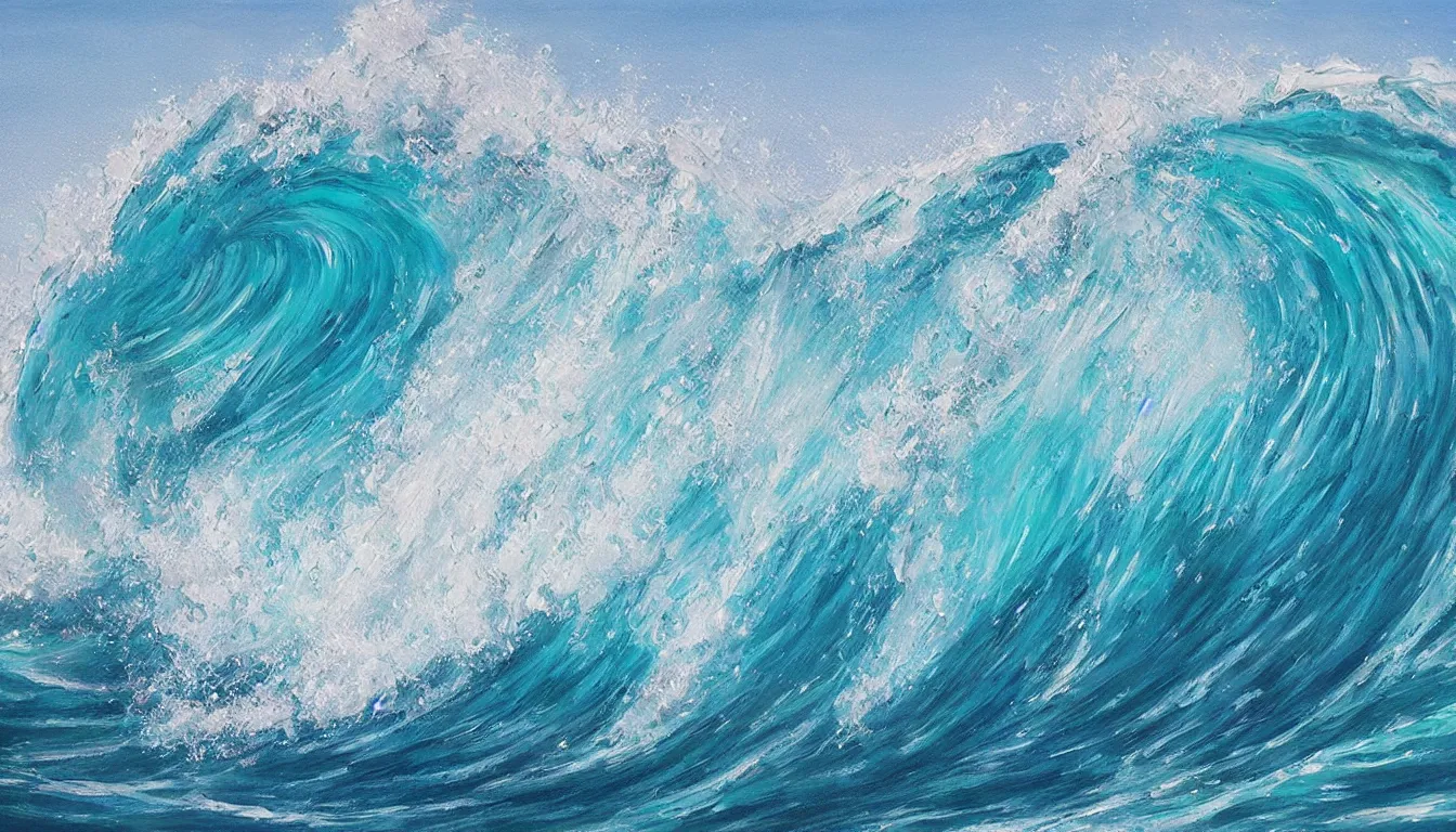 Image similar to spectacularly ocean wave barrel, photorealistic painting