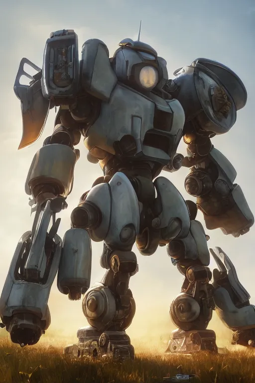 Image similar to mechwarrior 5 : mercenaries mech megaman transformer robot boss tank engine game octane render, 4 k, hd 2 0 2 2 3 d cgi rtx hdr style chrome reflexion glow fanart, global illumination ray tracing hdr fanart arstation by ian pesty by jesper ejsing pixar and disney unreal zbrush central hardmesh