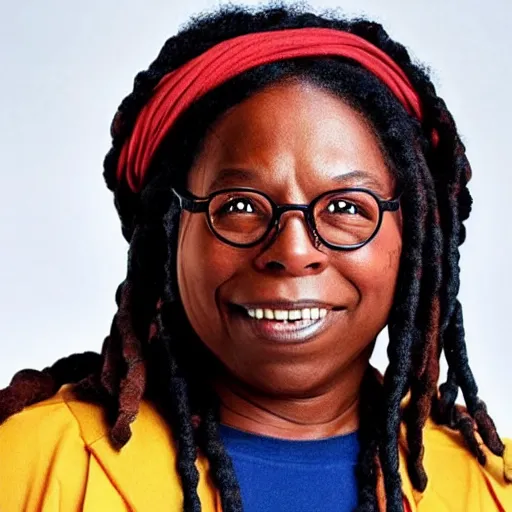 Image similar to photo of a person who looks like a mixture between whoopi goldberg as guinan from star trek and levar burton