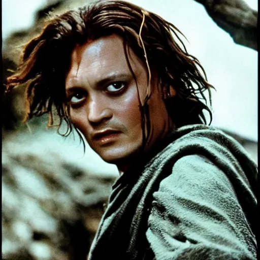 Image similar to johny depp in the lord of the rings, high quality photograph, 3 5 mm camera