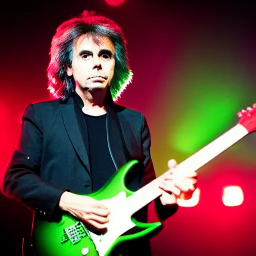 Prompt: jean - michel jarre in a nightclub in florida playing guitar