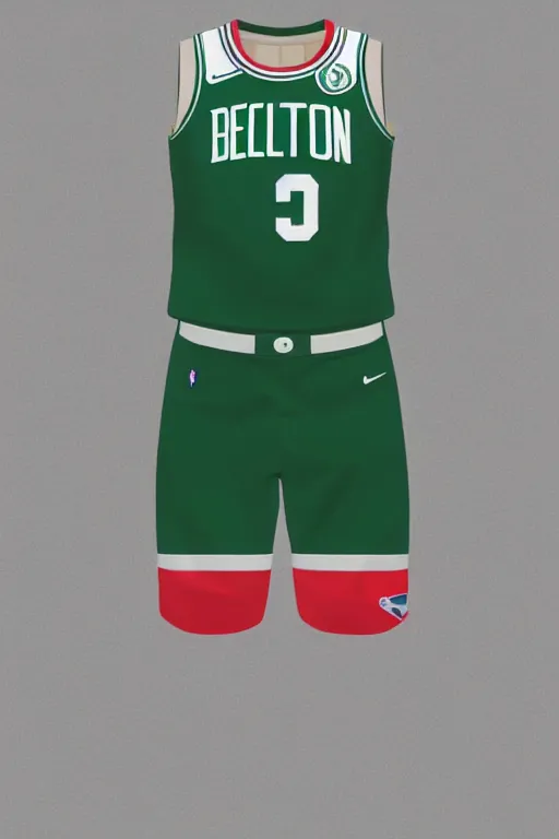 Image similar to boston celtics 4 th of july uniforms, patriotic, god bless america, concept art, red white blue green