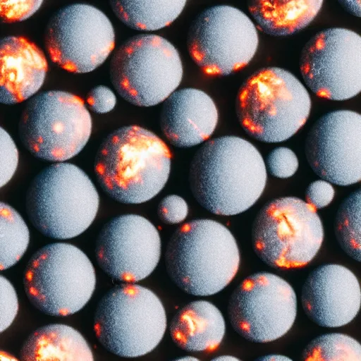 Image similar to army of balls with universes inside, hubble background, amazing, fire, 5 5 mm