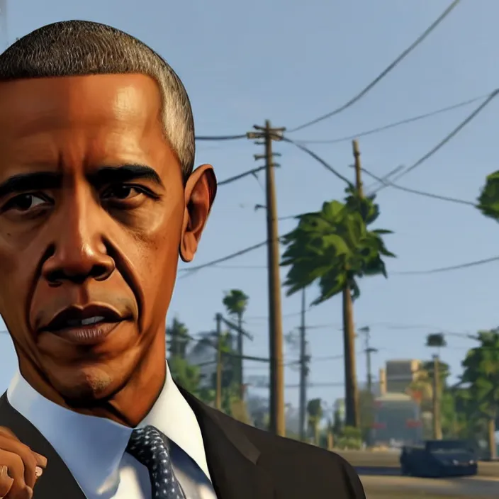 Image similar to Barack Obama in GTA V, gameplay screenshot