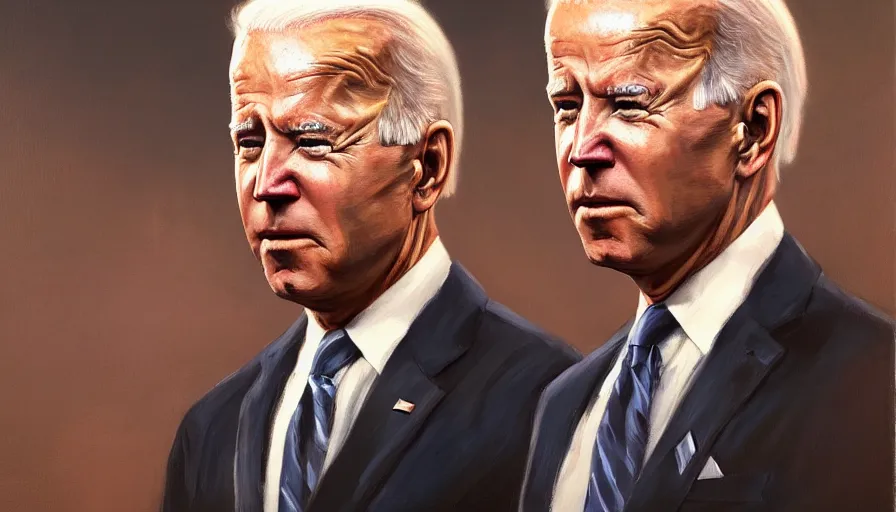 Prompt: oil painting of joe biden, hyperdetailed, artstation, cgsociety, 8 k