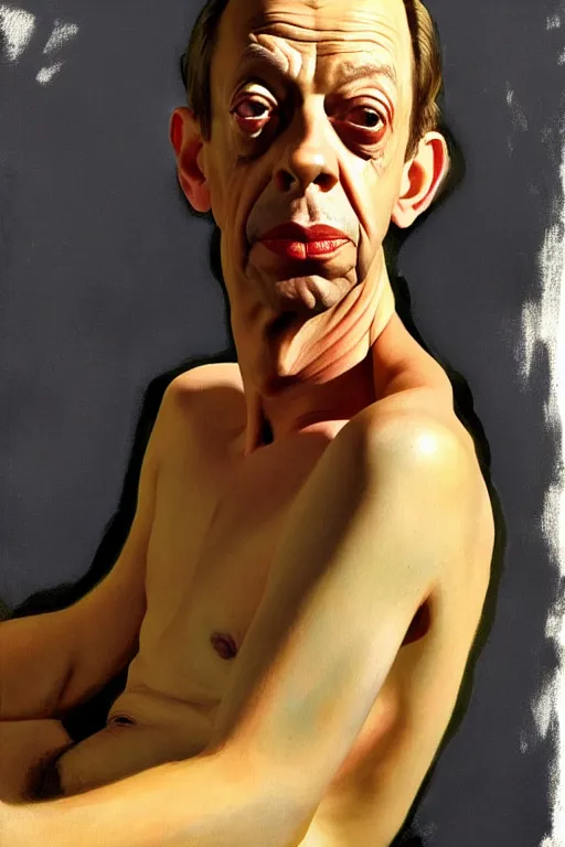 Image similar to portrait of don knotts sitting with full face full figure seductive sensual alluring attractive, in the style of disco elysium, expressionism, artstation, trending, andrew wyeth, jamie wyeth, john singer sargent,