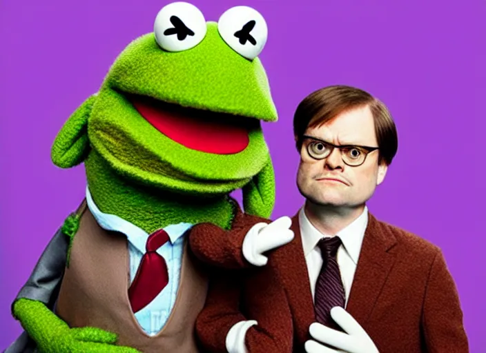 Prompt: photo of muppet muppet dwight schrute