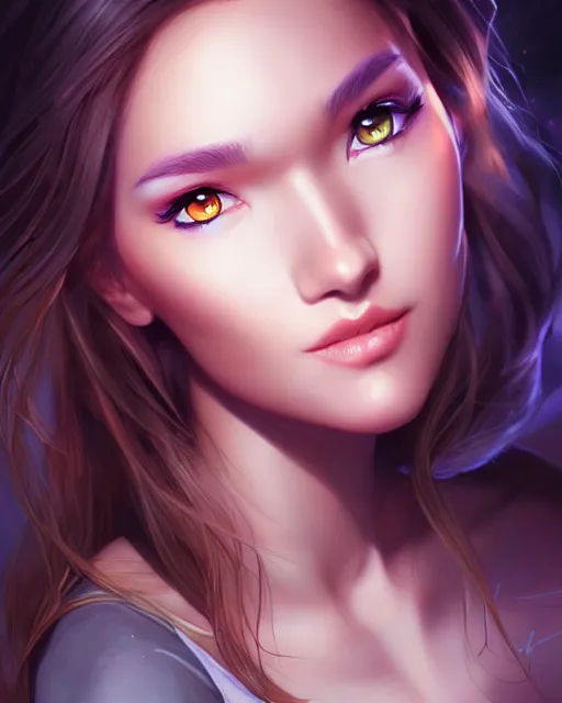 Prompt: The universe in her eyes, by artgerm, artstation