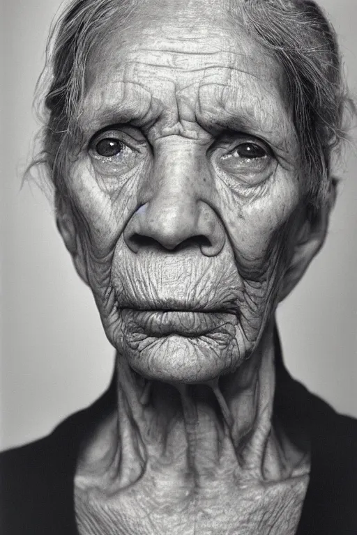 Image of head and shoulders of old lady with grey hair and wrinkled skin  looking away - Austockphoto