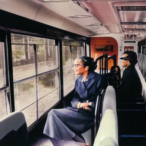 Image similar to rosa parks on the bus colorized photo high resolution