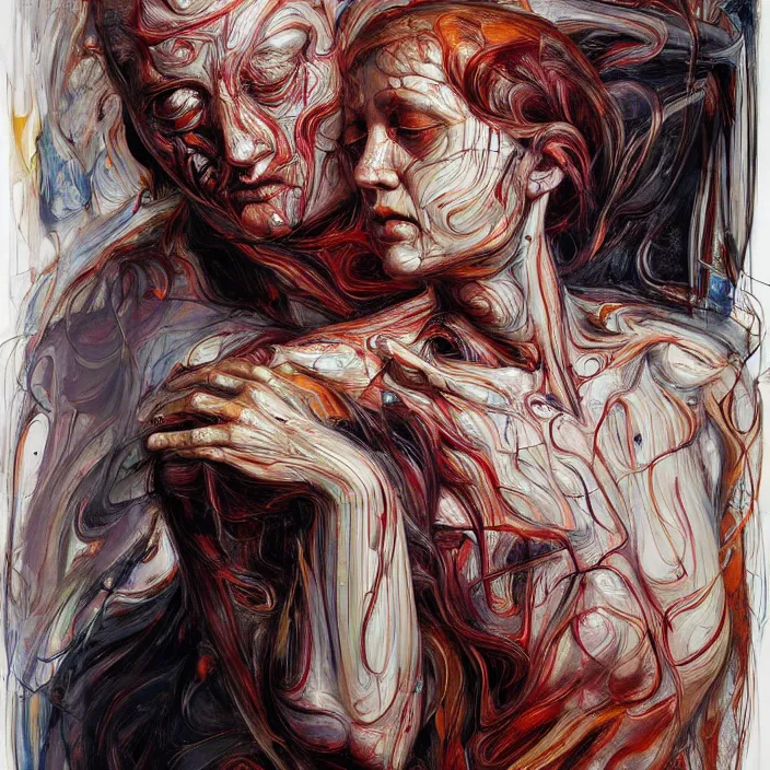 Prompt: it is only with the heart that one can see rightly, what is essential is invisible to the eye. by jenny saville, scifi, neo - gothic, intricate, rich deep colors. part by james jean