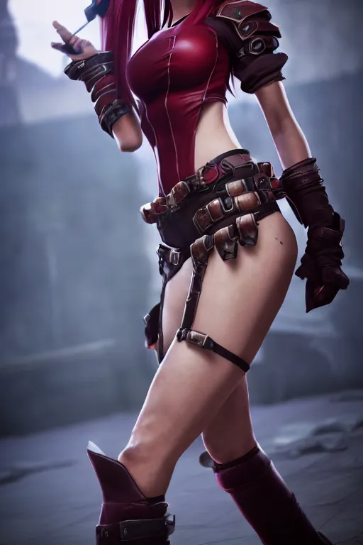 Prompt: Katarina from League of Legends, photorealistic full body, unreal engine 5, hyperrealistic, highly detailed, realistic