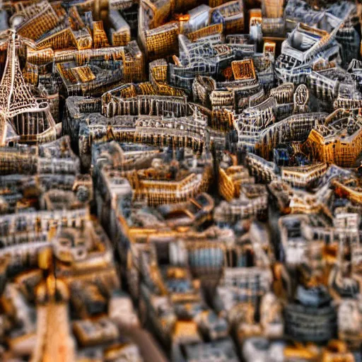 Prompt: a macro photo of a very detailed miniature model of paris, close - up, intricately detailed buildings, cars and people, intricately detailed markings, intricate textures, warm lighting, vivid colors, realistic octane render, hyper realistic render, volumetric shading, depth of field, raytracing, 8 k,