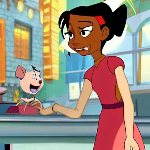 Prompt: penny proud trying to order food