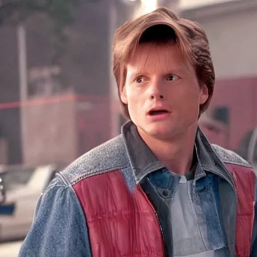 Prompt: Marty McFly in 2000bc