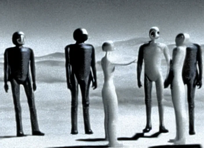 Prompt: scene from the 1 9 6 1 science fiction film the day the earth stood still