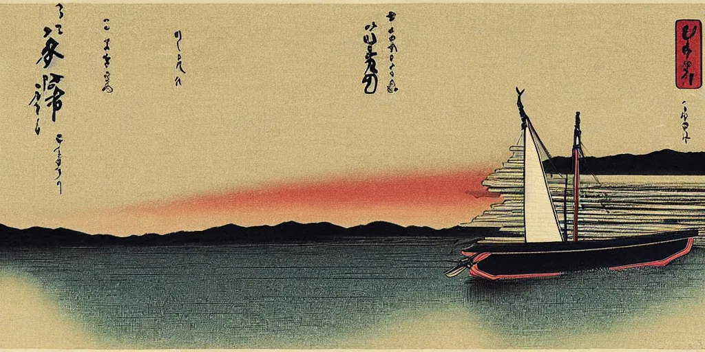 Image similar to 🖼 🌅 ⛵. shin - hanga.