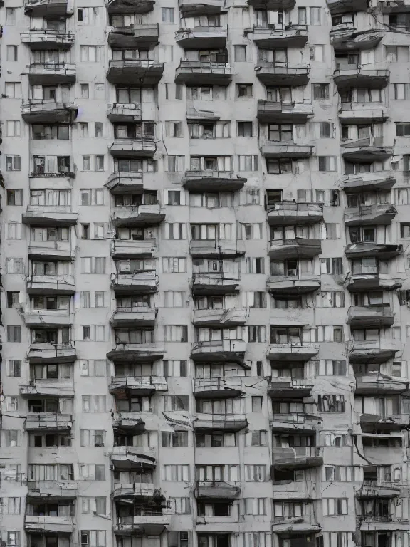 Image similar to Photo of Soviet apartment building, full object