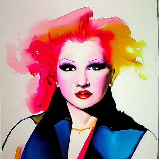 Image similar to cyndi lauper painted by boris vallejo