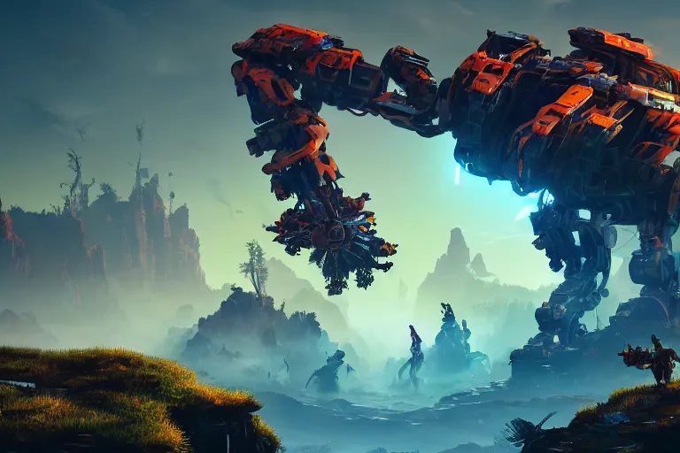 Image similar to scorcher machine mecanical creature robot of horizon forbidden west horizon zero dawn bioluminiscence global illumination ray tracing hdr fanart arstation by ian pesty and alena aenami artworks in 4 k