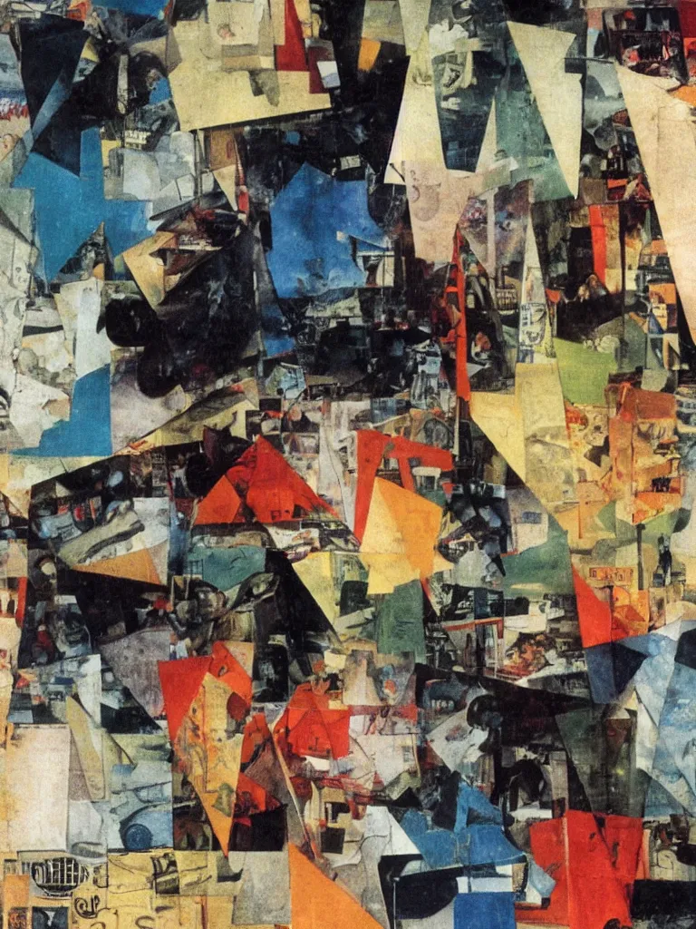 Prompt: collage by kurt schwitters, aesthetically pleasing color tones