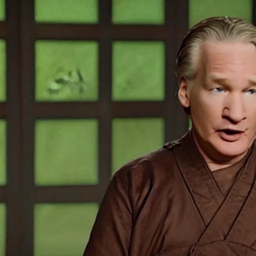 Image similar to a screen still of bill maher in crouching tiger hidden dragon