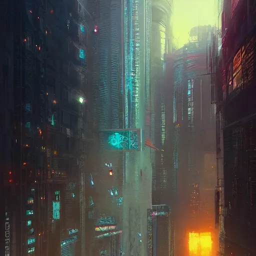 Prompt: cyberpunk city, sunset, gorgeous view, depth, painted by seb mckinnon, high detail, digital art, painted by greg rutkowski, trending on artstation