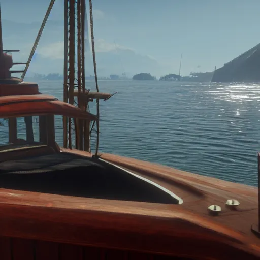 Prompt: yacht in red dead Redemption 2