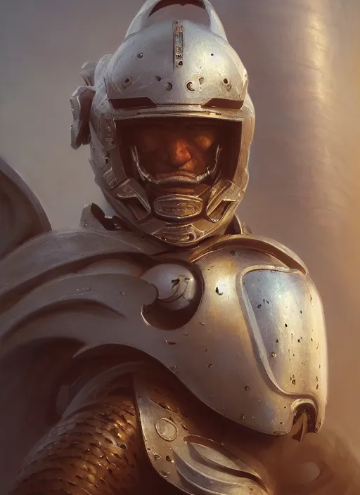 Image similar to subsurface scattering, white, koi, knight with spartan helmet, by jesper ejsing, justin gerard, tomasz alen kopera, cgsociety and fenghua zhong, highly detailed, rim light, cinematic lighting, illustration, art, octane render, very coherent, cinematic, hyper realism, high detail, octane render, 8 k