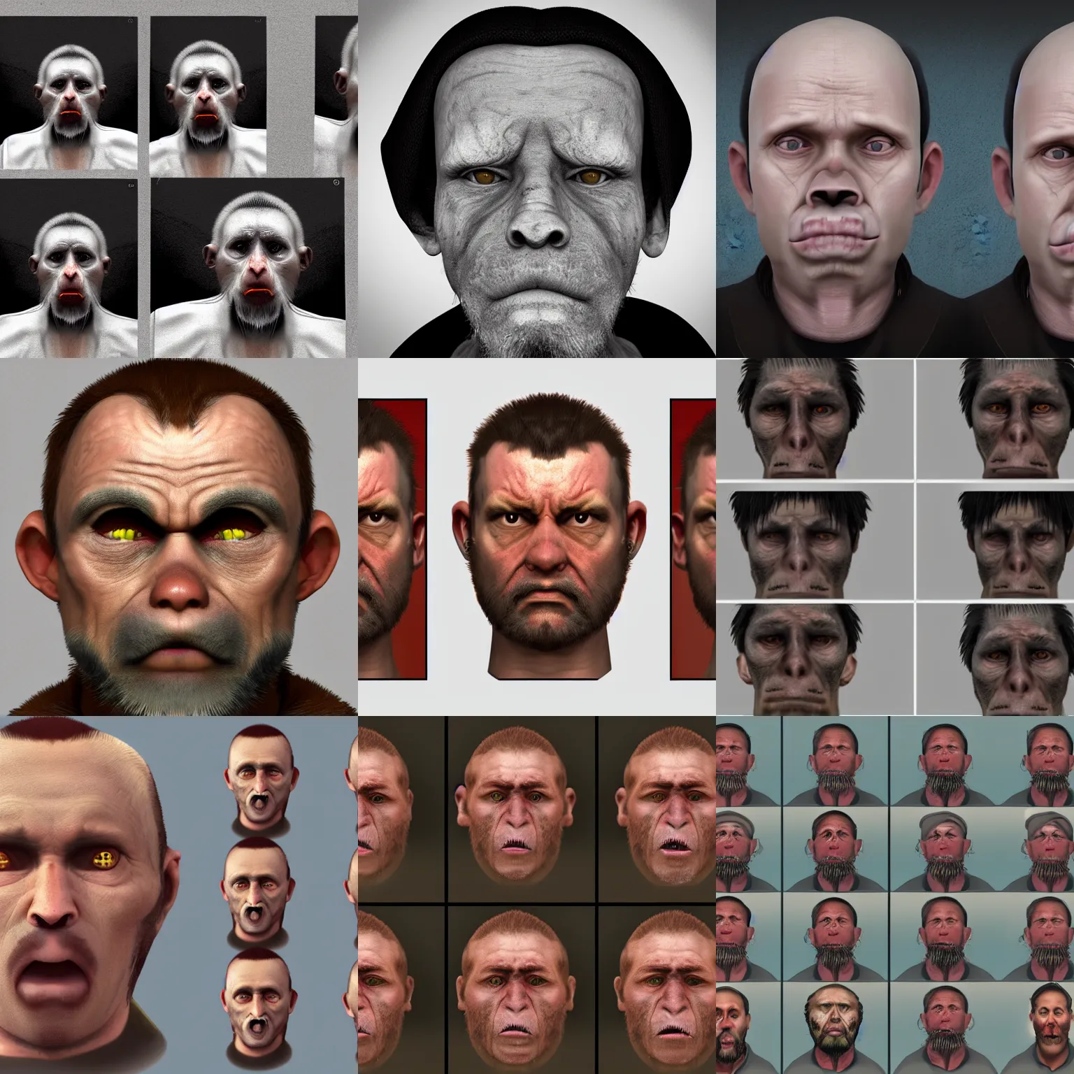 Prompt: a rendered image of mugshots of a clearly guilty capuchin who is afraid for his life, artstation, instagram, unreal