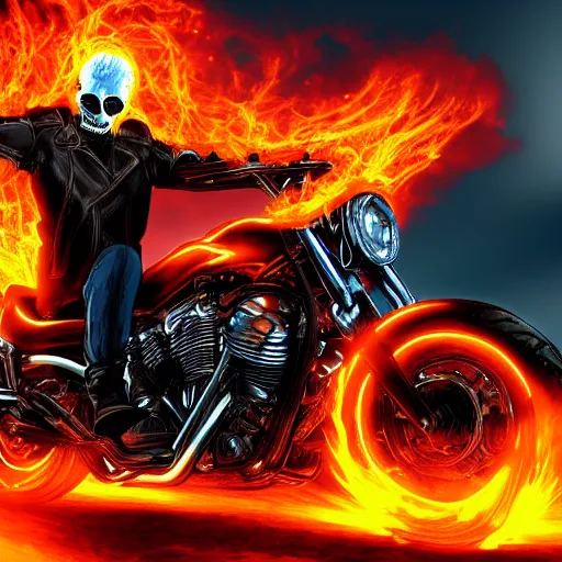 Image similar to Ghost rider digital art 4k detailed super realistic