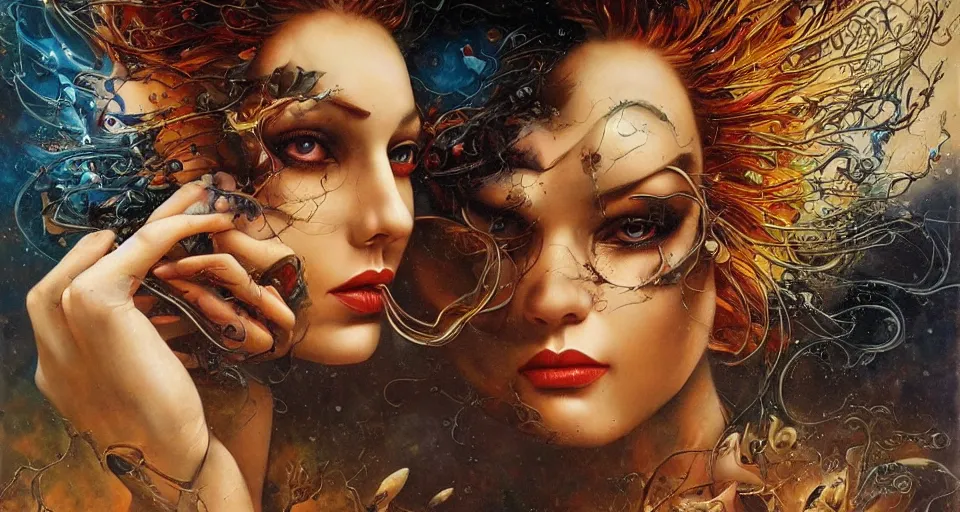 Image similar to the two complementary forces that make up all aspects and phenomena of life, by Karol Bak